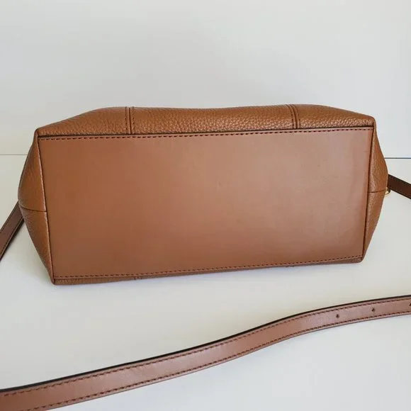 NWOT MICHAEL KORS BROOKE Satchel Handbag Tan Pebbled Leather Medium Shoulder Bag - Picture 11 of 11